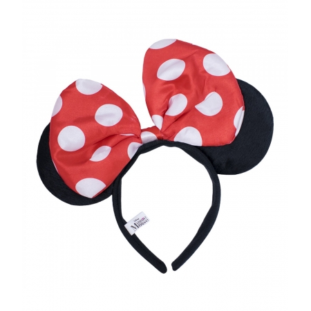 Tiara Com Orelhas Minnie E LaÃ§o Vermelho Com Pontos Brancos - Disney ampliada