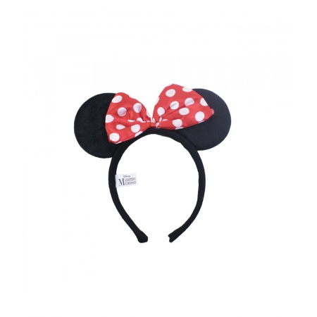 Tiara Com Orelhas Minnie E LaÃ§inho Vermelho Com Pontos Brancos - Disney ampliada