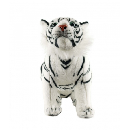 Tigre Branco Sentado Realista 39cm - PelÃºcia ampliada
