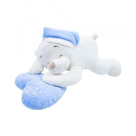 Urso Branco Travesseiro de Coração Azul Foffy ampliada
