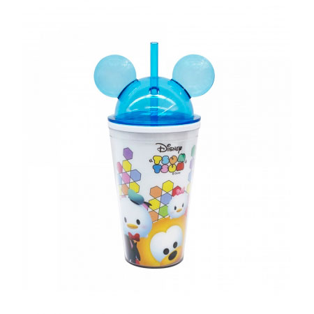 Copo Azul com Orelhas Mickey e Minnie TsumTsum Disney ampliada