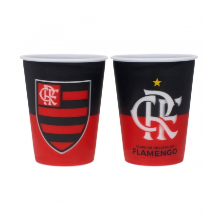Jogo 2 Copos PlÃ¡stico 3D 400ml - Flamengo ampliada