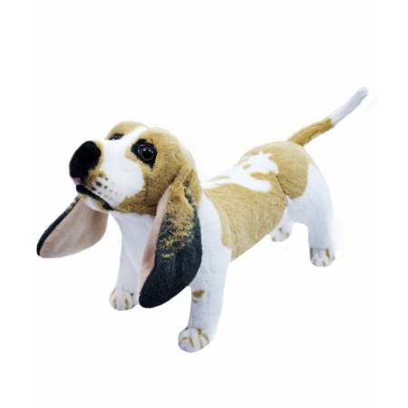 Cachorro Basset Hound Realista Em PÃ© 40cm - PelÃºcia ampliada