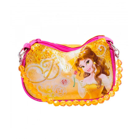 Bolsa Infantil Amarela com Alça de Miçangas Bela Disney ampliada