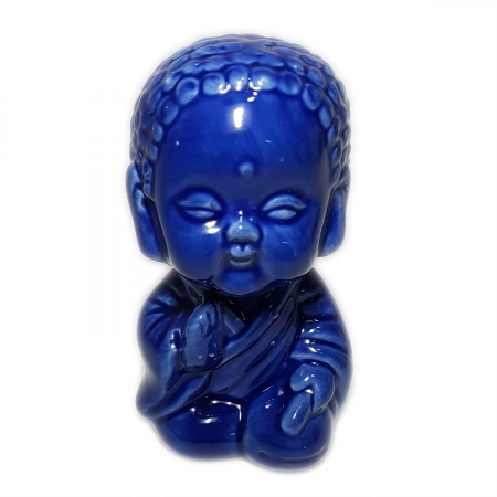 Enfeite Estátua Buda Azul De Porcelana Interpont ampliada
