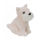 Cachorro Branco Schnauzer Sentado 21cm - PelÃºcia