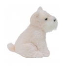 Cachorro Branco Schnauzer Sentado 21cm - PelÃºcia