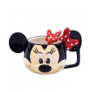 Caneca Porcelana 3D Minnie com Colher Disney