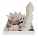 Aromatizador Difusor Decorativo Buda Porcelana Branco