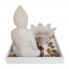 Aromatizador Difusor Decorativo Buda Porcelana Branco