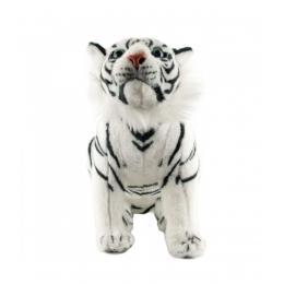 Tigre Branco Sentado Realista 31cm - PelÃºcia