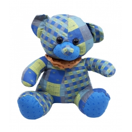 Urso Azul De Pano Sentado LaÃ§o PescoÃ§o 23cm - PelÃºcia