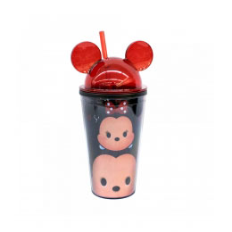 Copo  com Orelhas Mickey e Minnie TsumTsum  vermelha