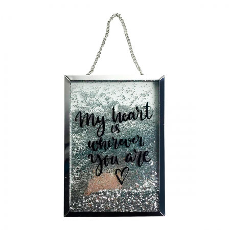 Placa de Vidro com Glitter My Heart is Urban ampliada