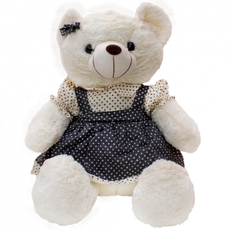 Urso Branco com roupa 45CM ampliada