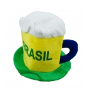 ChapÃ©u Torcedor Tecido Caneca Cerveja Cores Brasil 35x30cm