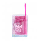 Caneca Rosa com Gel e Canudo Você Arrasa 500ml