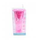 Copo Rosa Diva com Canudo 650ml