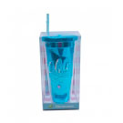 Copo Azul Chic com Canudo 650ml