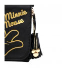 Bolsa Tiracolo Preta Minnie em Dourado